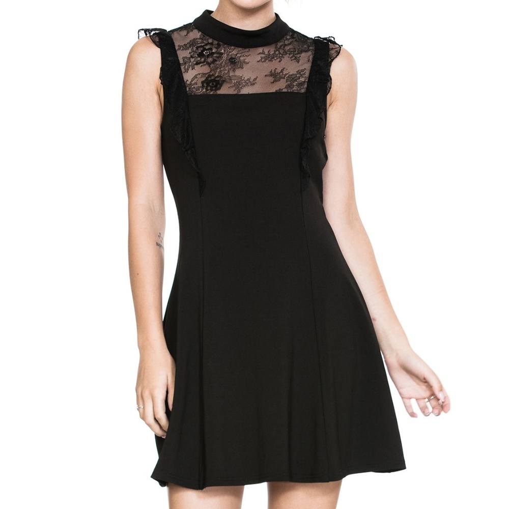 SLEEVELESS LACE  BACK ZIPPER DRESS